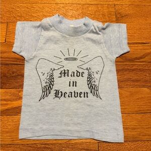 Vintage 80s 90s Born In Heaven 12-18m Month Baby T Shirt